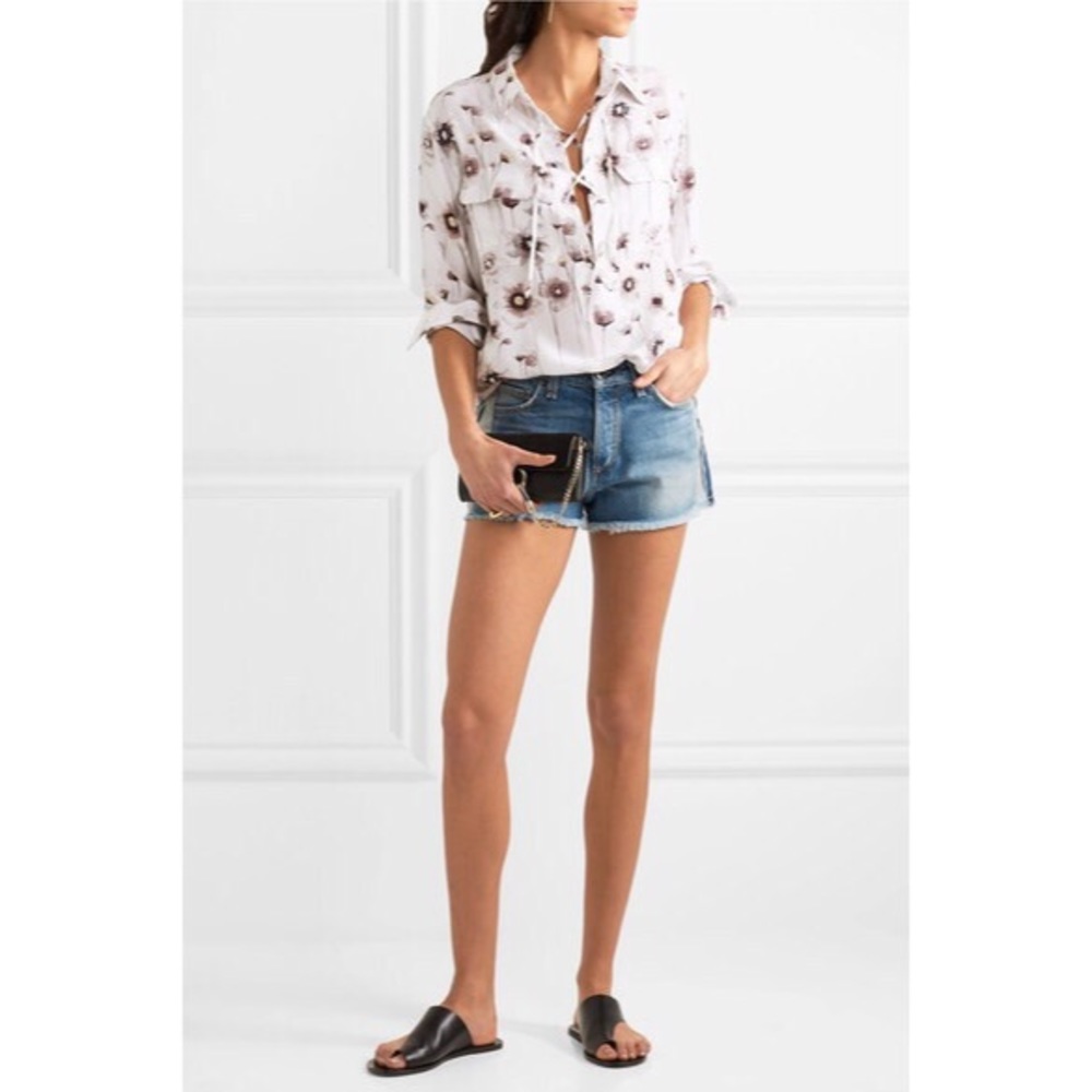 NWT EQUIPMENT KNOX LACE-UP SILK BLOUSE SIZE L